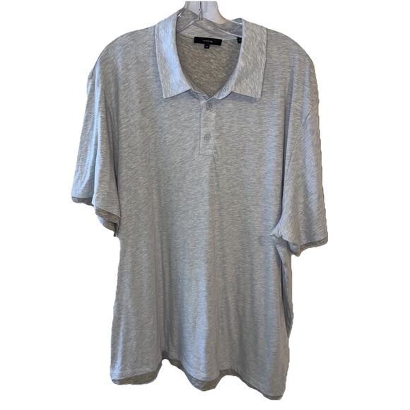 Vince Double Layer Light Blue Short Sleeve Polo Shirt Size Xxl - Picture 2 of 9